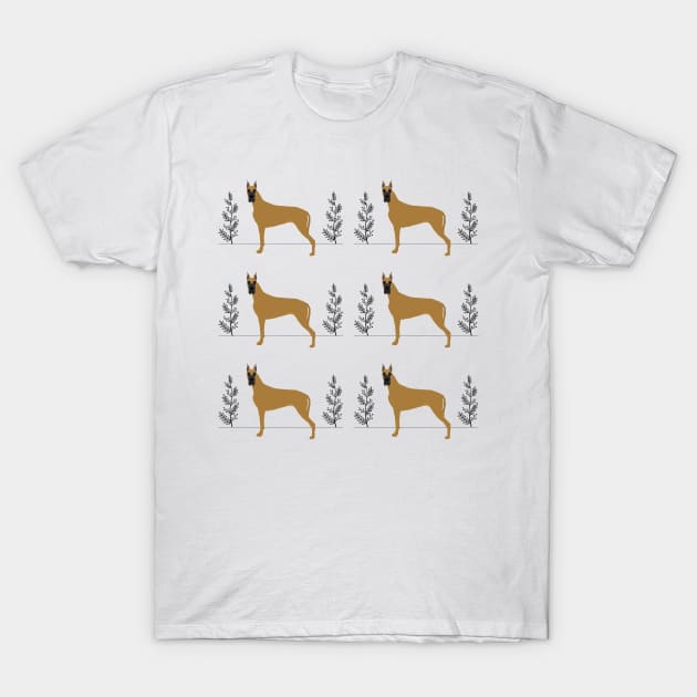 Great Dane dog - brown - pattern T-Shirt by Maful